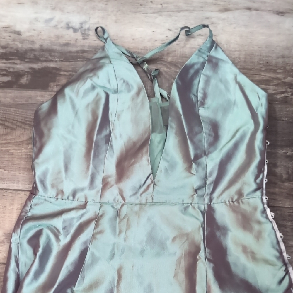 Joyfolie Satin Dress in Light Blue